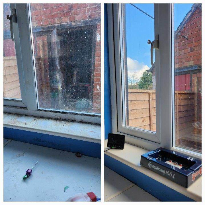 Fensterreinigung Vorher/Nachher